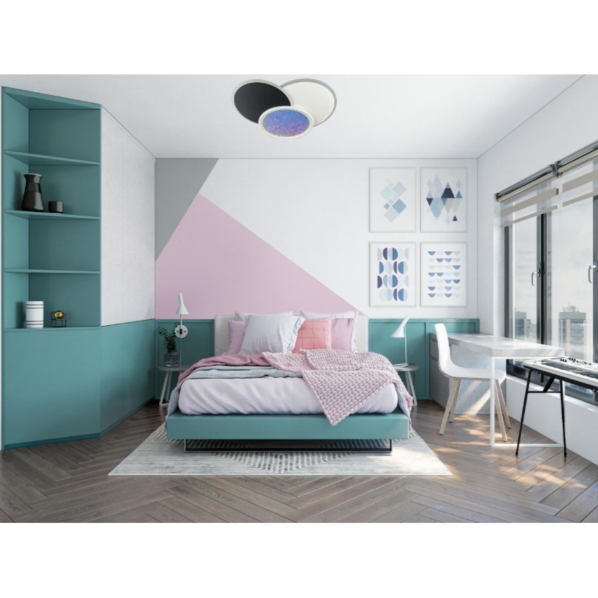 LED Plafon ściemnialny LED/80W/230V 3000-6500K biały + pilot zdalnego sterowania