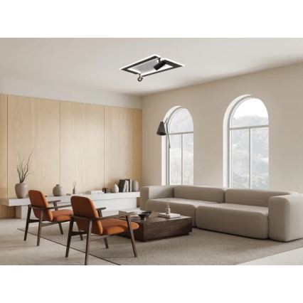 LED Plafon ściemnialny LED/80W/230V 3000-6500K czarny + pilot zdalnego sterowania