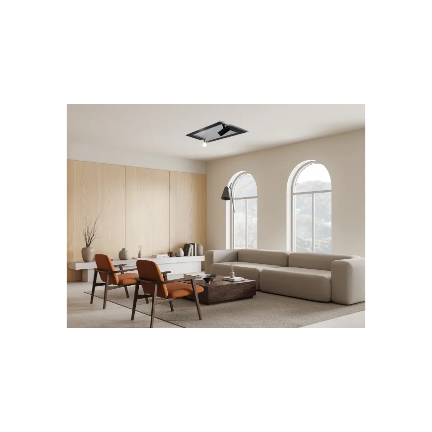 LED Plafon ściemnialny LED/80W/230V 3000-6500K czarny + pilot zdalnego sterowania