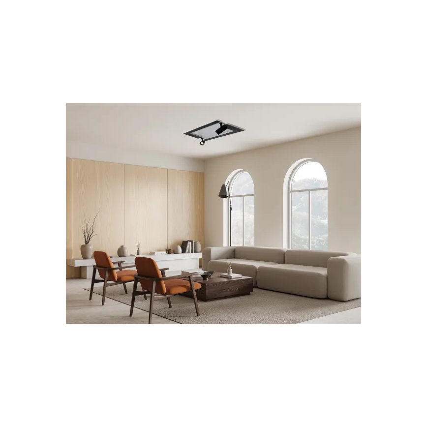 LED Plafon ściemnialny LED/80W/230V 3000-6500K czarny + pilot zdalnego sterowania