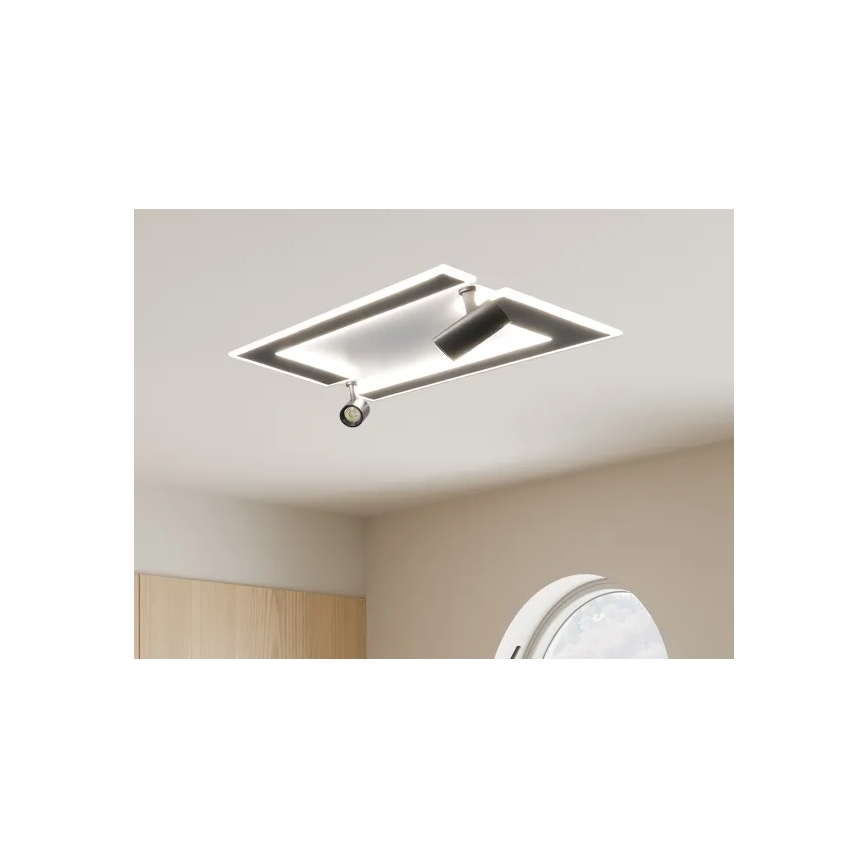 LED Plafon ściemnialny LED/80W/230V 3000-6500K czarny + pilot zdalnego sterowania