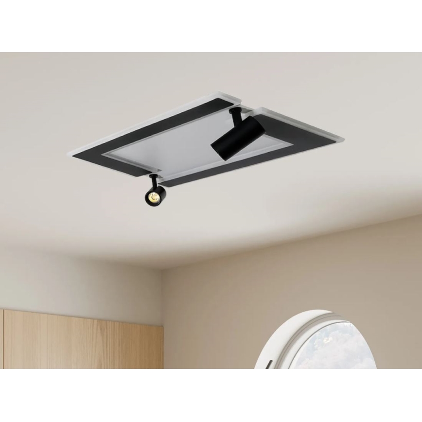 LED Plafon ściemnialny LED/80W/230V 3000-6500K czarny + pilot zdalnego sterowania