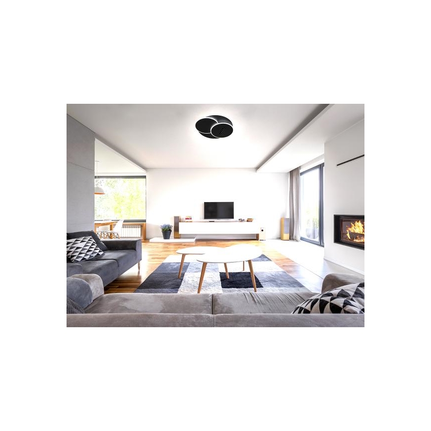LED Plafon ściemnialny LED/90W/230V 3000-6500K czarny + pilot zdalnego sterowania