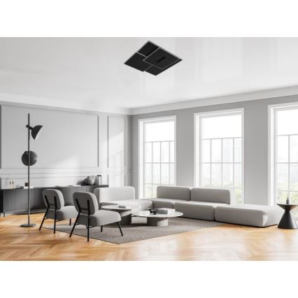 LED Plafon ściemnialny LED/95W/230V 3000-6500K czarny + pilot zdalnego sterowania