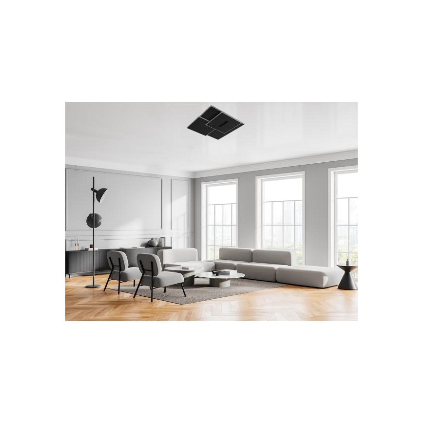 LED Plafon ściemnialny LED/95W/230V 3000-6500K czarny + pilot zdalnego sterowania