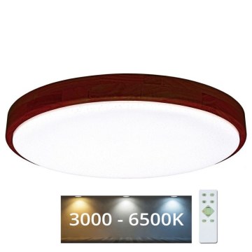 LED Plafon ściemnialny LENA LED/60W/230V 3000-6500K dąb + pilot zdalnego sterowania