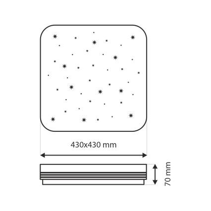 LED Plafon ściemnialny MANA LED/36W/230V 2700-6500K 43x43 cm + pilot zdalnego sterowania