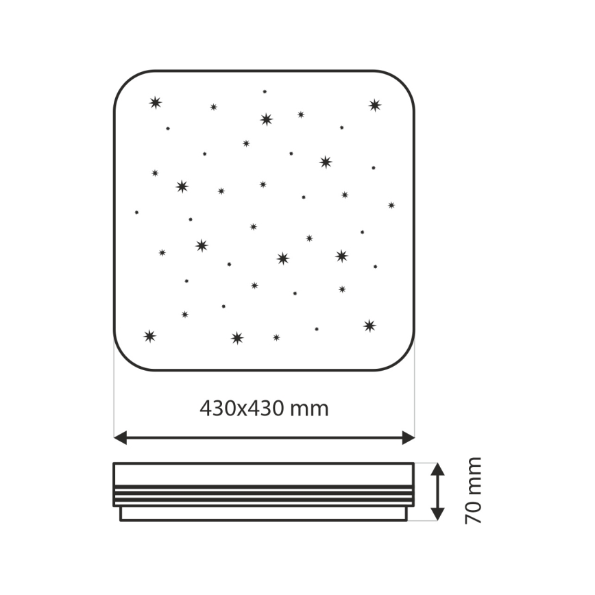 LED Plafon ściemnialny MANA LED/36W/230V 2700-6500K 43x43 cm + pilot zdalnego sterowania
