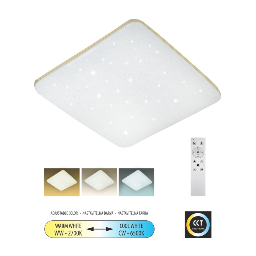 LED Plafon ściemnialny MANA LED/60W/230V 2700-6500K 53x53 cm + pilot zdalnego sterowania