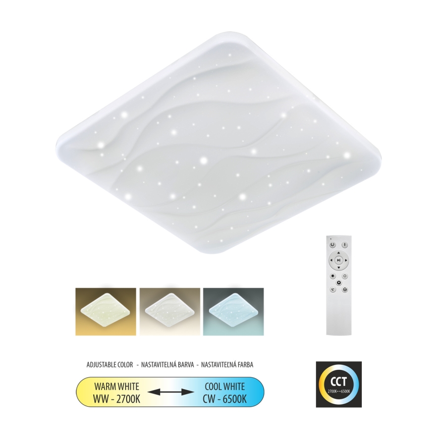 LED Plafon ściemnialny NERIS LED/60W/230V 2700-6500K 53x53 cm + pilot zdalnego sterowania