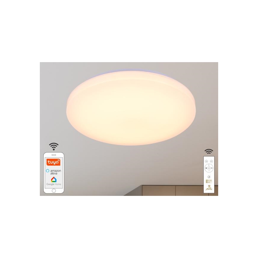 LED Plafon ściemnialny OPAL LED/48W/230V 2700-6500K Wi-Fi Tuya biały + pilot zdalnego sterowania