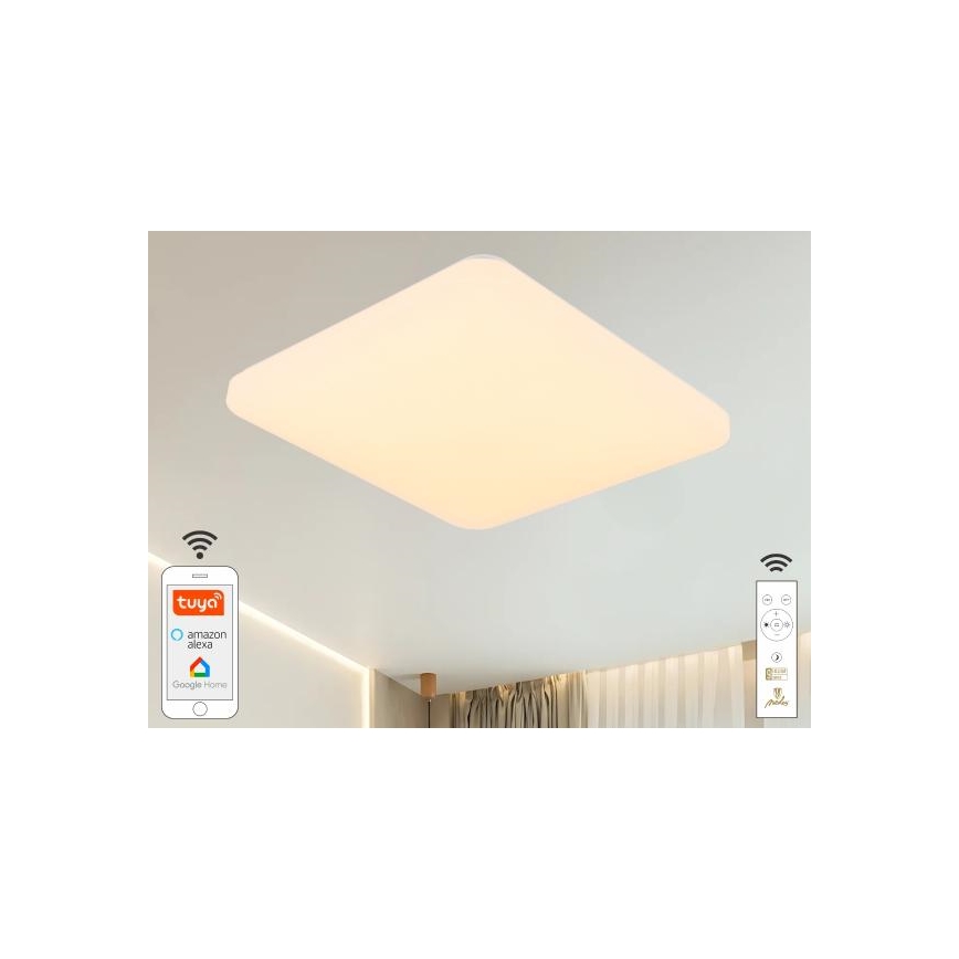 LED Plafon ściemnialny OPAL LED/48W/230V 2700-6500K Wi-Fi Tuya biały + pilot zdalnego sterowania