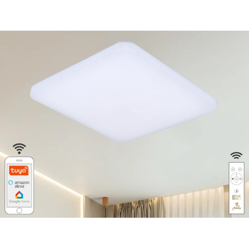 LED Plafon ściemnialny OPAL LED/48W/230V 2700-6500K Wi-Fi Tuya biały + pilot zdalnego sterowania