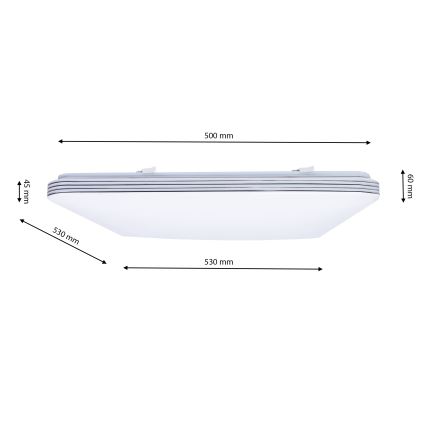 LED Plafon ściemnialny PALERMO LED/72W/230V + pilot