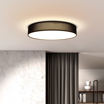 LED Plafon ściemnialny PENLEY LED/48W/230V 3000-6500K śr. 40 cm czarny + pilot zdalnego sterowania