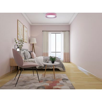 LED Plafon ściemnialny SMART GALAXY LED/24W/230V pink/silver 3000-6500K + pilot