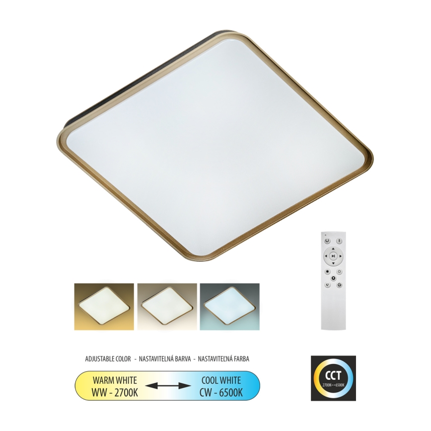 LED Plafon ściemnialny UNA LED/60W/230V 2700-6500K 50x50 cm + pilot zdalnego sterowania