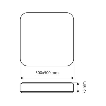 LED Plafon ściemnialny UNA LED/60W/230V 2700-6500K 50x50 cm + pilot zdalnego sterowania