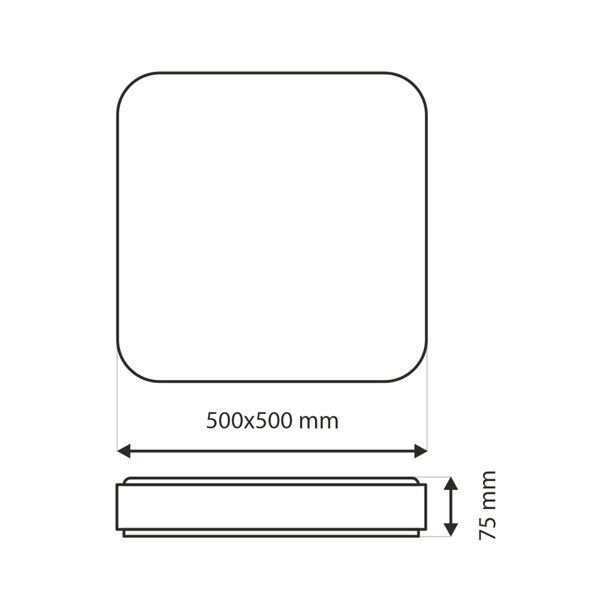 LED Plafon ściemnialny UNA LED/60W/230V 2700-6500K 50x50 cm + pilot zdalnego sterowania