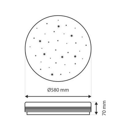 LED Plafon ściemnialny VENTA LED/60W/230V 2700-6500K śr. 58 cm + pilot zdalnego sterowania