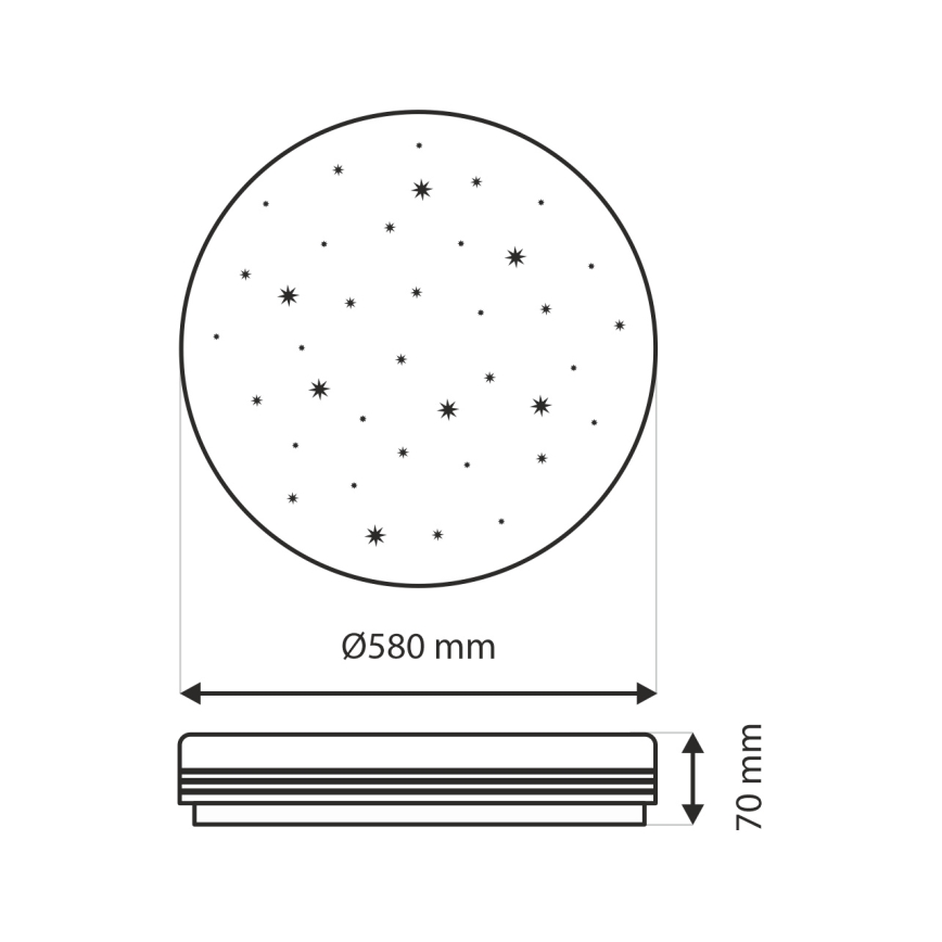 LED Plafon ściemnialny VENTA LED/60W/230V 2700-6500K śr. 58 cm + pilot zdalnego sterowania