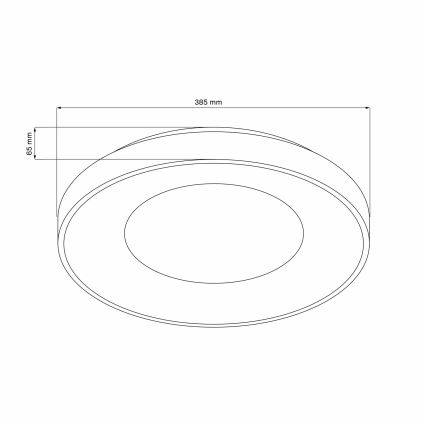 LED Ściemnialny plafon łazienkowy WITOLD LED/48W/230V śr. 38,5 cm 3000-6000K IP44 +Dálkové sterowanie