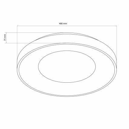 LED Ściemnialny plafon łazienkowy WITOLD LED/72W/230V śr. 48 cm 3000-6000K IP44 + Pilot zdalnego sterowania