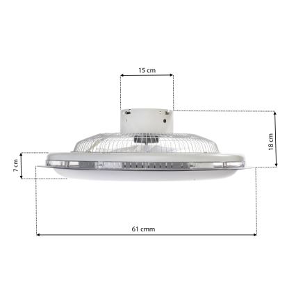 LED Plafon ściemnialny z wentylatorem ZONDA LED/65W/230V 3000-6500K czarny + pilot