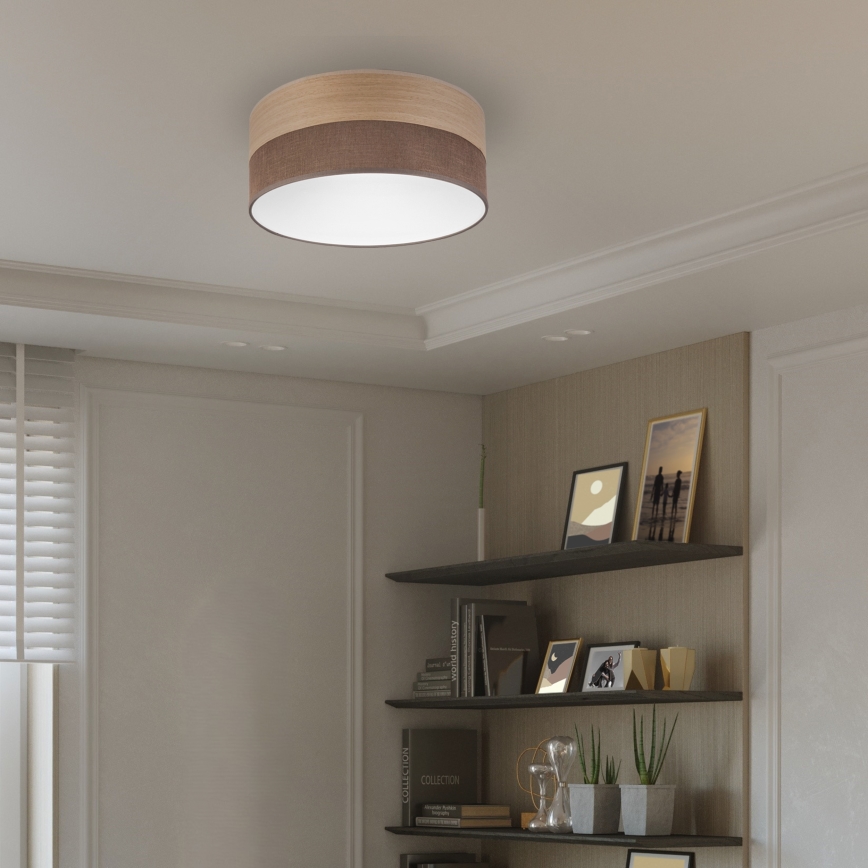 LED Plafon SIRJA WOOD LED/20W/230V śr. 35 cm brązowy/dąb