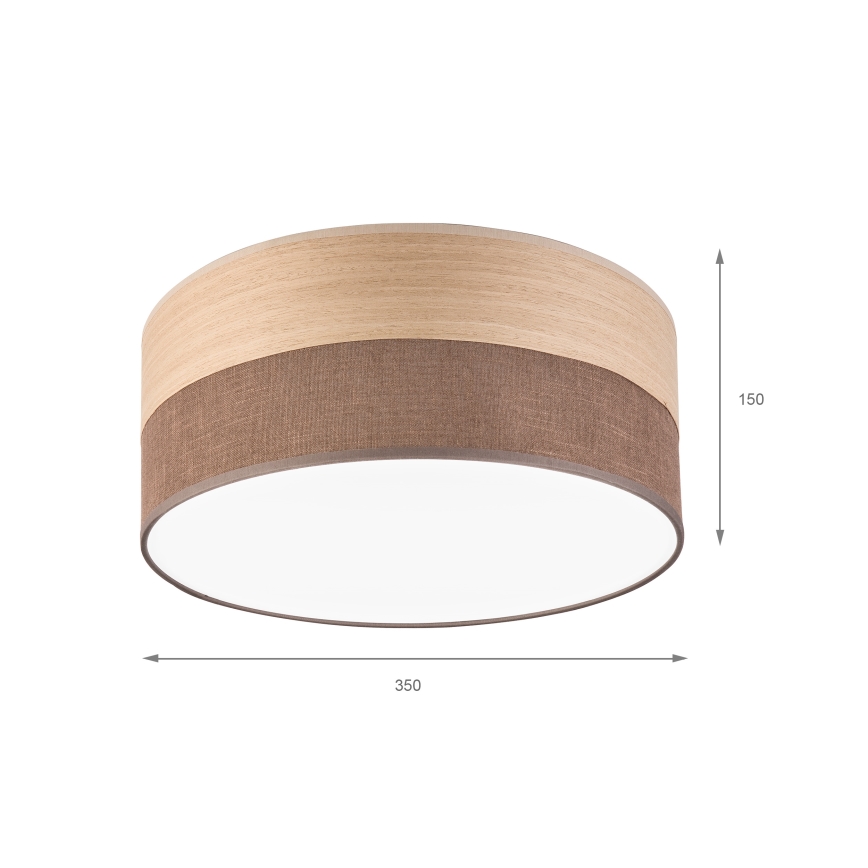 LED Plafon SIRJA WOOD LED/20W/230V śr. 35 cm brązowy/dąb