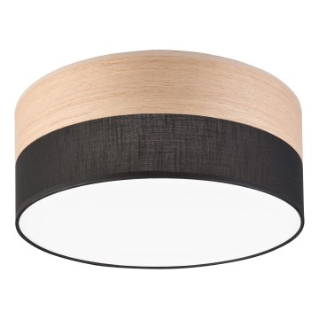 LED Plafon SIRJA WOOD LED/20W/230V śr. 35 cm czarny/dąb