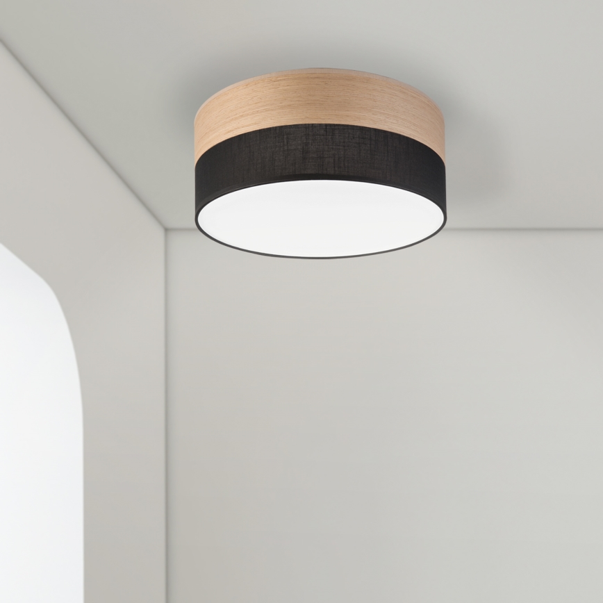 LED Plafon SIRJA WOOD LED/20W/230V śr. 35 cm czarny/dąb