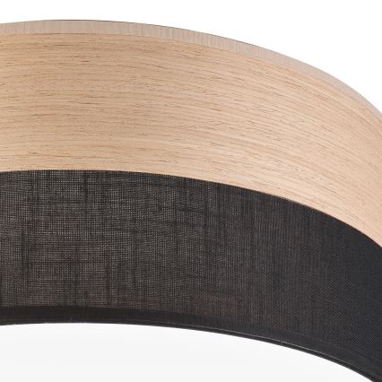 LED Plafon SIRJA WOOD LED/20W/230V śr. 35 cm czarny/dąb