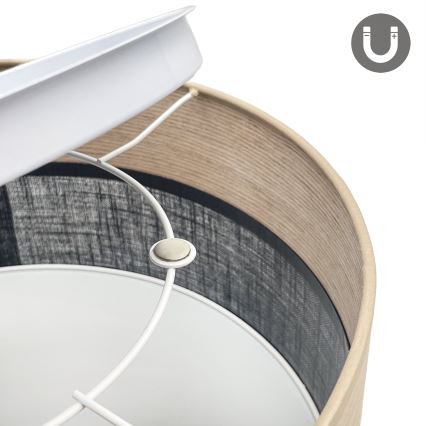 LED Plafon SIRJA WOOD LED/20W/230V śr. 35 cm czarny/dąb