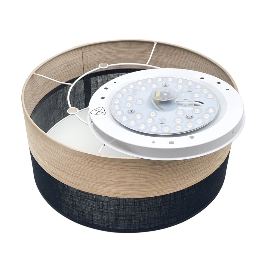 LED Plafon SIRJA WOOD LED/20W/230V śr. 35 cm czarny/dąb