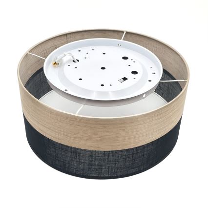 LED Plafon SIRJA WOOD LED/20W/230V śr. 35 cm czarny/dąb