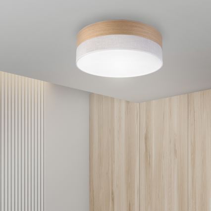 LED Plafon SIRJA WOOD LED/36W/230V śr. 45 cm biały/dąb