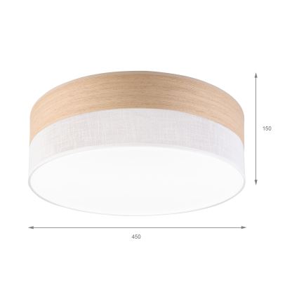 LED Plafon SIRJA WOOD LED/36W/230V śr. 45 cm biały/dąb