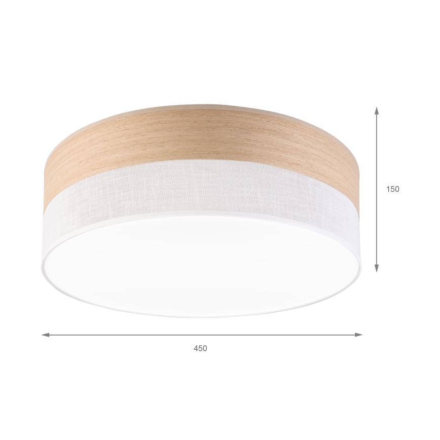 LED Plafon SIRJA WOOD LED/36W/230V śr. 45 cm biały/dąb