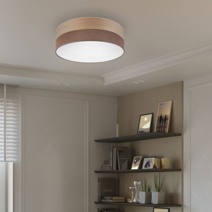 LED Plafon SIRJA WOOD LED/36W/230V śr. 45 cm brązowy/dąb