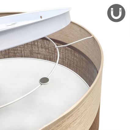 LED Plafon SIRJA WOOD LED/36W/230V śr. 45 cm brązowy/dąb