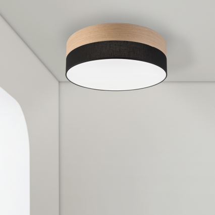 LED Plafon SIRJA WOOD LED/36W/230V śr. 45 cm czarny/dąb
