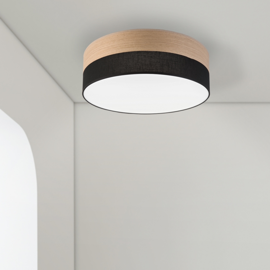 LED Plafon SIRJA WOOD LED/36W/230V śr. 45 cm czarny/dąb