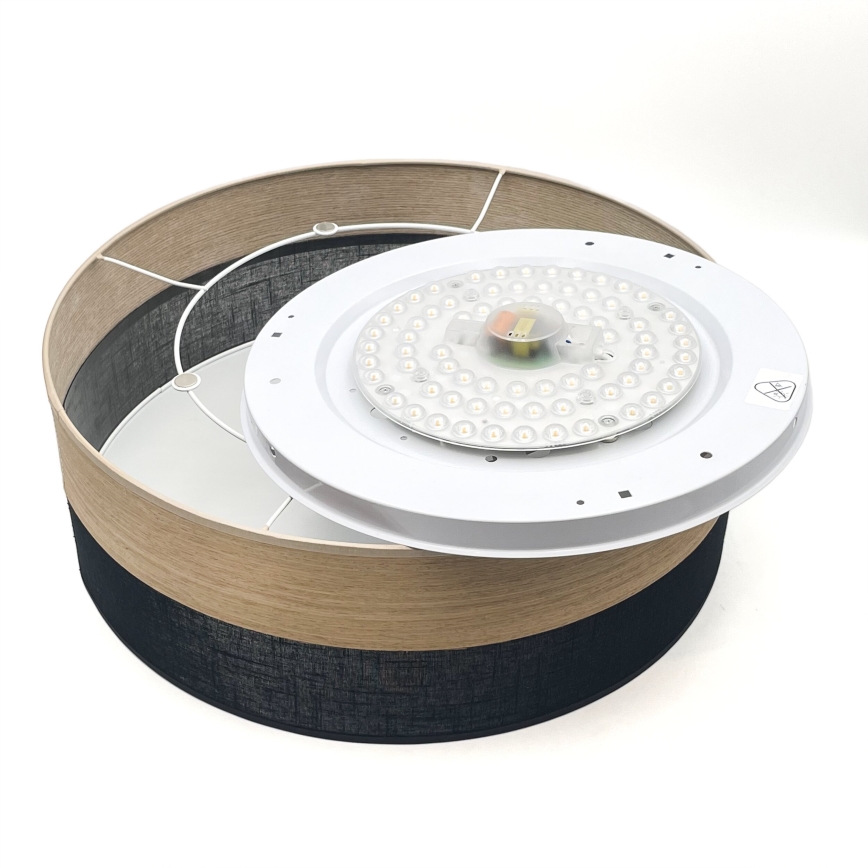 LED Plafon SIRJA WOOD LED/36W/230V śr. 45 cm czarny/dąb