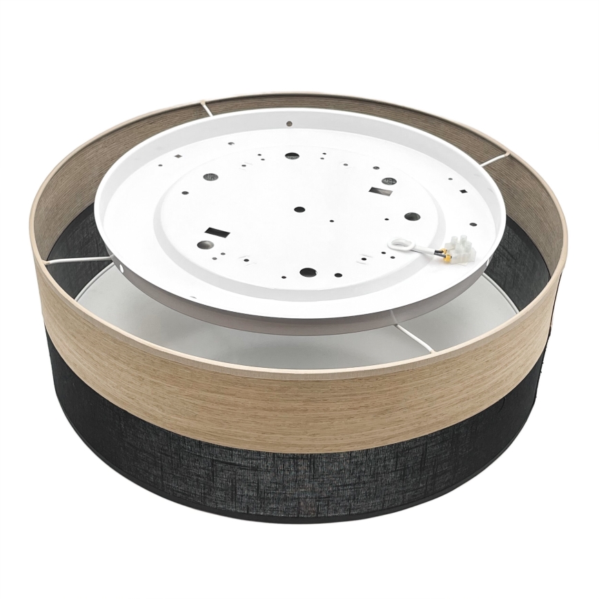 LED Plafon SIRJA WOOD LED/36W/230V śr. 45 cm czarny/dąb
