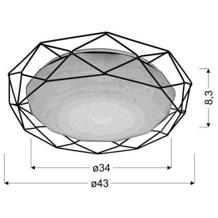 LED Plafon SVEN LED/24W/230V śr. 43 cm chrom błyszczący