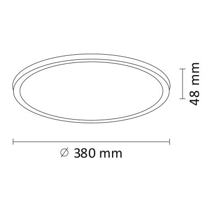 LED Plafon WOODY LED/24W/230V d. 38 cm