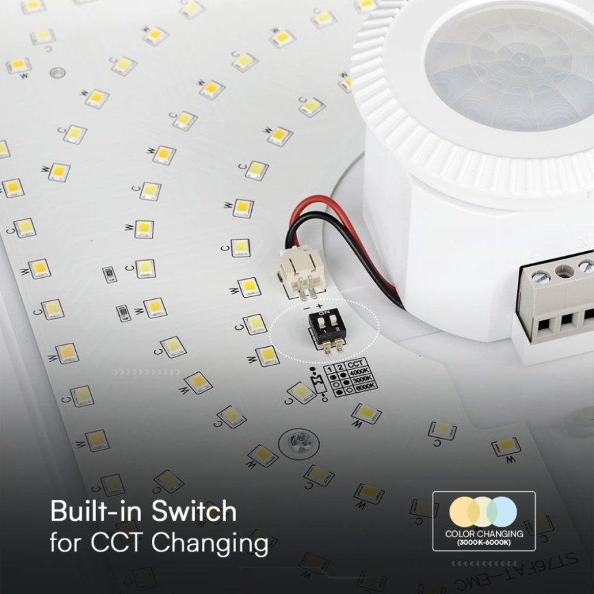 LED Plafon z czujnikiem SAMSUNG CHIP LED/12W/230V 3000/4000/6000K biały