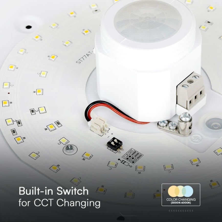 LED Plafon z czujnikiem SAMSUNG CHIP LED/12W/230V 3000/4000/6000K śr. 29 cm biały