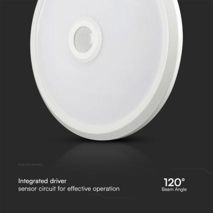 LED Plafon z czujnikiem SAMSUNG CHIP LED/12W/230V 3000/4000/6000K śr. 29 cm biały